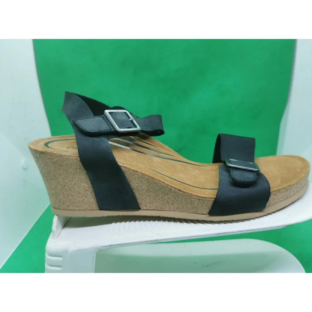 Aetrex Women's Lexa Orthopedic Ankle Strap Arch Support Wedge Sandals Size 10